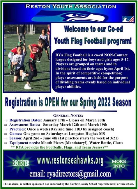 Flag Football Season Is Here Reston Youth Association Facebook