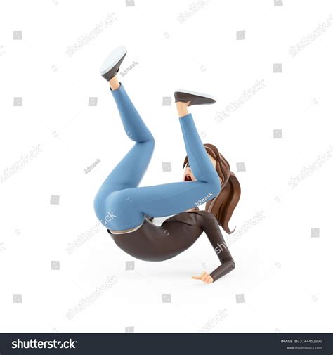 D Cartoon Woman Falling Down On Stock Illustration Shutterstock