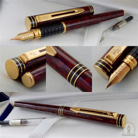 Waterman Exclusive Fountain Pen Red Marble Lacquer Gt Catawiki