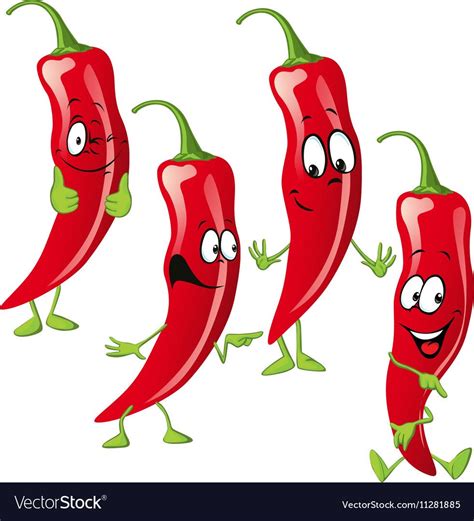 Chili Pepper Cartoon Isolated On White Background Vector Image On Vectorstock Stuffed Peppers
