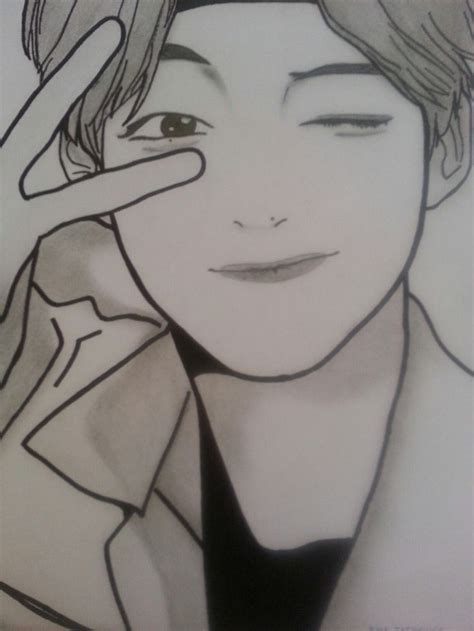 Mukta easy drawing pencil sketch. Kim Taehyung from BTS | Easy drawings, Art drawings ...