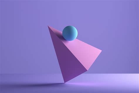 An Abstract Purple And Pink Object With A Blue Ball On Its Back End
