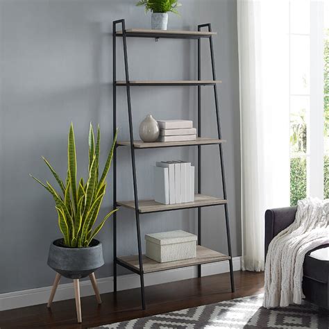 Custom bookcase options, including hutch, center divider, fixed shelf, doors, hardware and dimensions. Foundstone™ Diego 72" H x 28" W Metal Ladder Bookcase ...