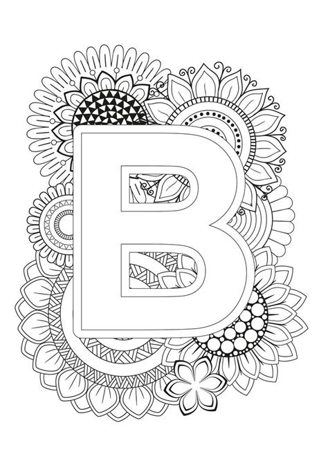 Mindfulness Coloring Page Alphabet Mandala Coloring Pages