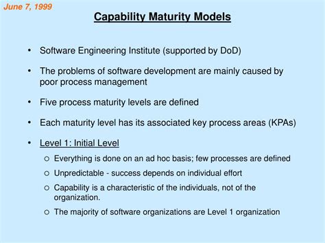 Ppt Capability Maturity Models Powerpoint Presentation Free Download