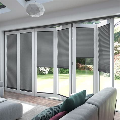 Bifold Clickfit Slate Grey Bifold Pleated Blind Blinds 2go