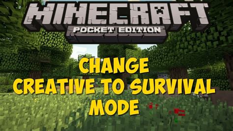 Minecraft Pe Change Creative To Survival Mode Youtube