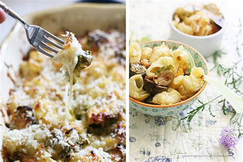 Brussel sprouts with bacon and a delicious cheese sauce filled with garlic and parmesan… Baked Brussels Sprout Mac and Cheese | Free Recipe Network