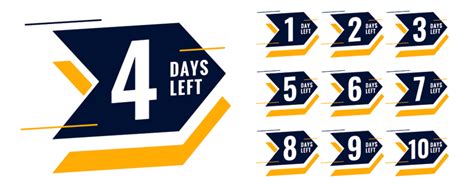 Countdown Number Vector Art Png Set Of Number Days Left Countdown