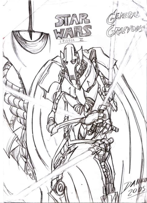 Pencil to pen and then colored in grievous by robert bruno star wars: General Grievous by TheInsaneDarkOne on DeviantArt