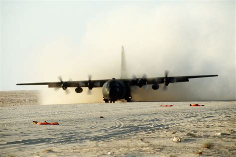 C 130e Hercules Does An Assault Landing
