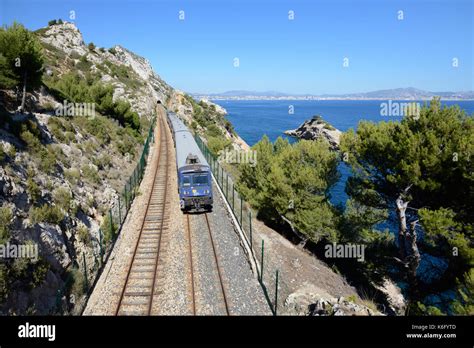 Mediterranean Coastal Railway On La Côte Bleue Or Blue Coast Between