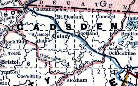 Map Of Gadsden County Florida 1890s