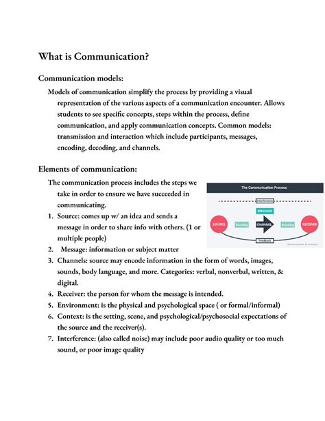 Final Exam Study Guide What Is Communication Communication Models