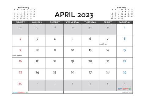 Free April 2023 Calendar Cute Printable As Pdf And Image