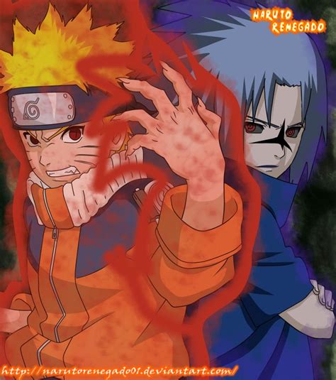 Naruto Chakra Kyubi Y Sasuke Marca De La Maldicion Naruto Wallpaper