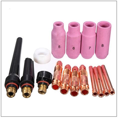 16pcs Consumables Kit For TIG Welding Torch WP 17 18 26 With Alumina