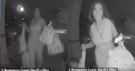 Viddeo Photos Woman Is Caught On Surveillance Camera Ringing Strangers Doorbell After Which She