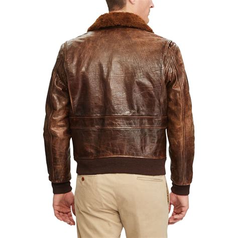 Polo Ralph Lauren Leather The Iconic G 1 Bomber Jacket In Brown For Men