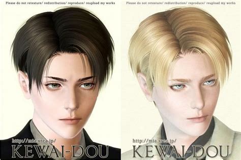 Sims 3 Updates Kewai Dou Levi Hair For Males By Mia Sims Hair