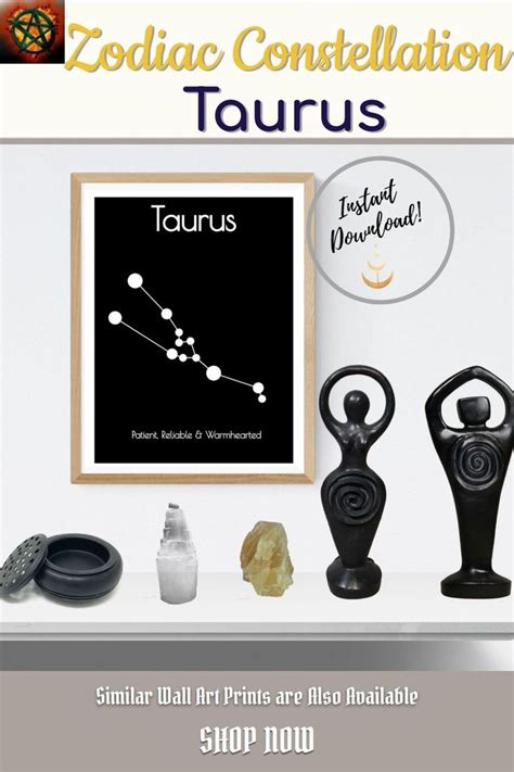 Taurus Zodiac Constellation And Taurus Zodiac Sign Motto Printable An