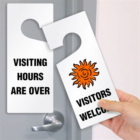 Visiting Hours Over Visitors Welcome Door Hanger Tag Sku Tg 0933
