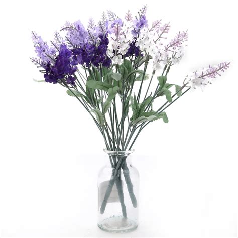 Silk flower arrangements | artificial flower vases. 10 Heads Romantic Artificial Lavender Flowers DIY Silk ...