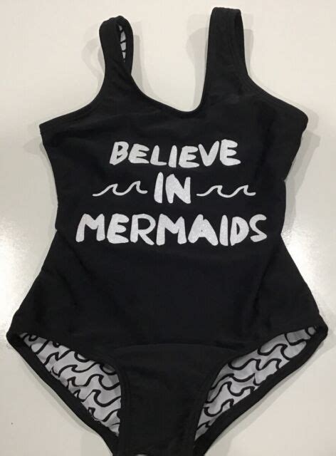 Believe In Mermaids Girls One Piece Swimsuit Lined Art Class Size Xs