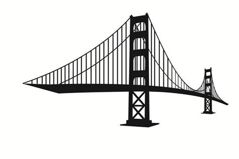Golden Gate Bridge Silhouette Black And White Ntca Golden Gate