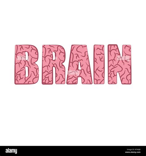 Pink Abstract Silhouette Of Human Brain Word Stock Vector Image And Art