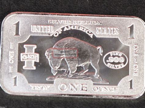 Buffalo Bison 999 Silver Art Bar 1 Troy Oz D5232