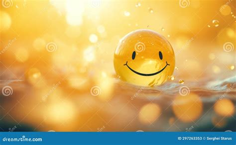 A Smiley Face Floating In The Water Ai Stock Illustration