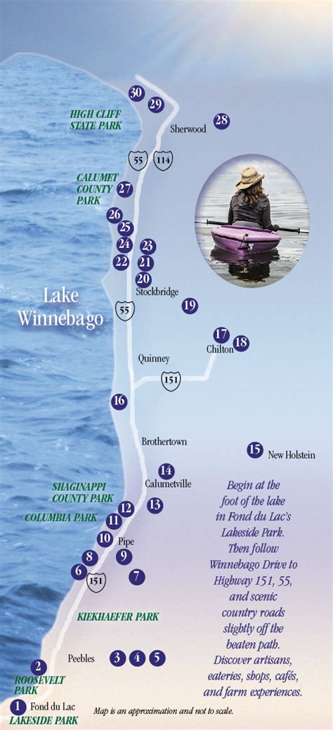 Map Of Lake Winnebagos East Shore Explore The Shore