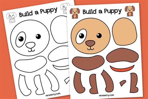 Free Printable Build A Puppy Craft For Kids Mrs Merry