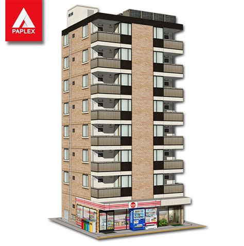Paplex Paper Model Apartment Building Type B Mab 001 Apartment