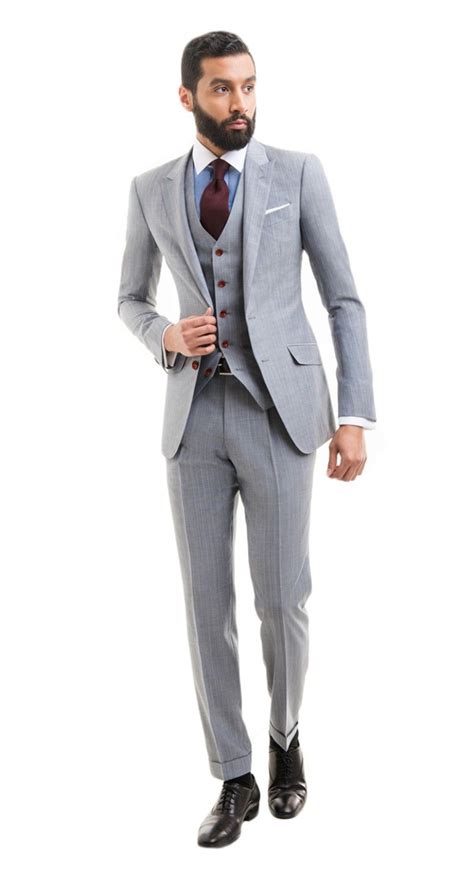 .man suit jacket, suits for men in blue, mens suits all black, dark red suit mens, summer suit, cream suit mens, online suit store, mens suit wear, all black fitted suit, men's suit separates sale, suit on men, mens suit shop near me, suits price, mens suit outfits, mens two piece suits. Sullivan Gray Pinstripe 3-Piece Suit | Black Lapel in 2019 ...