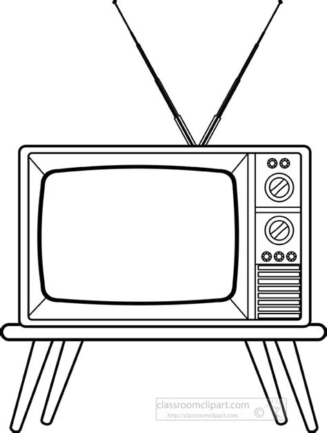 Television Clipart Black And White