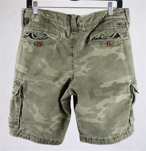 Hollister Mens Camo Cargo Shorts Tag Size 31 Camouflage Measures 32 X
