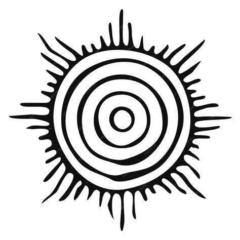 Premium Vector Round Sketch Sun Symbols In Ethnic Style