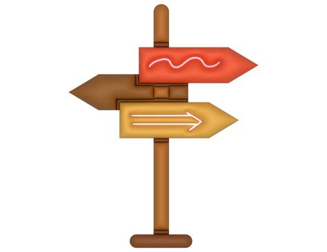 3d Wooden Signpost With Arrows Pointing In Different Directions