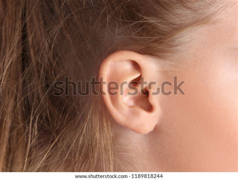 Cute Little Girl Hearing Problem Closeup Stock Photo 1189818244