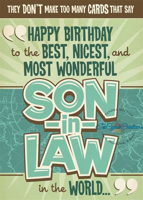 Birthday Card For Son In Law Birthday Card Son In Law Etsy Birthday