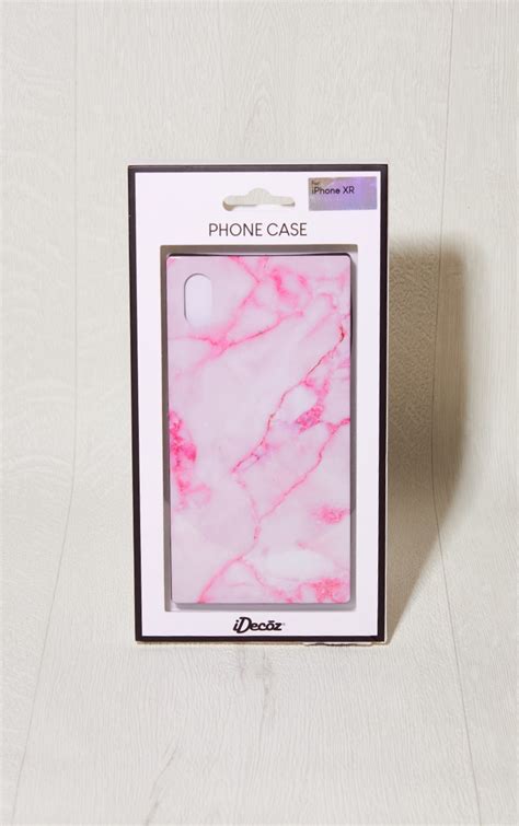 Blush Marble Square Iphone Xr Case Prettylittlething