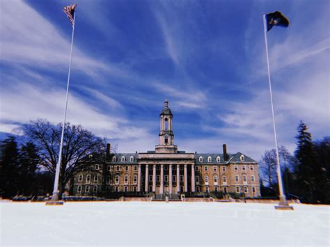 Penn State Old Main In 2022 Snow College Pretty Sky College Aesthetic