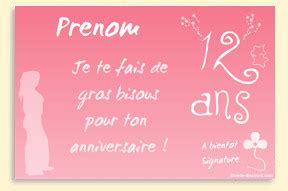 Carte Anniversaire Fille 12 Ans