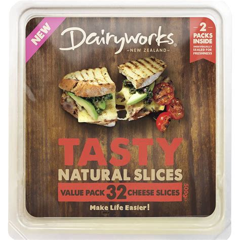 Last updated jul 18, 2021. Dairyworks Tasty Cheese Slices 500g | Woolworths