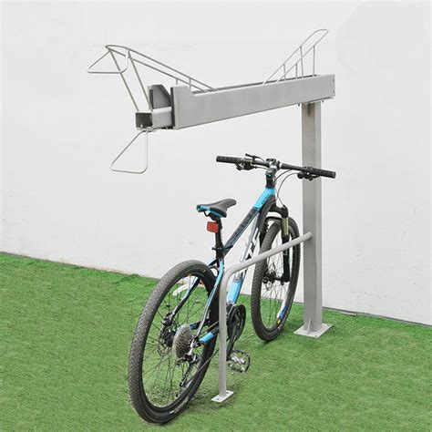 Double Decker Bike Cycle Parking Stand Bicycle Floor Holder Rack