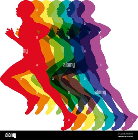 Vector Abstract Colorful Men Running Marathon Stock Vector Image And Art