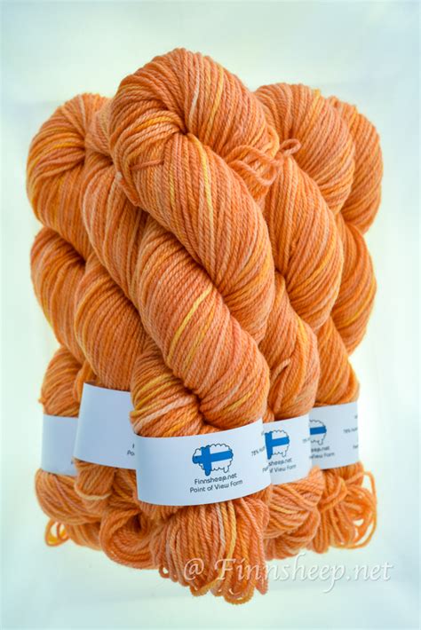 Local Wool And Bamboo 3 Ply Tangerine Variegated Yarn Worsted Weight
