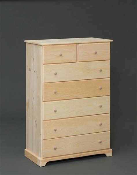 Pine 7-Drawer Chest - Unfinished - Bargain Box and Bunks